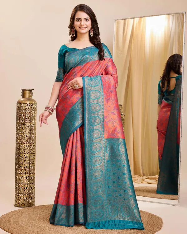 Women's_Banarasi_Silk_Saree_�_Soft_Weaving,_Stylish_Floral_Design,_Blouse_Included
