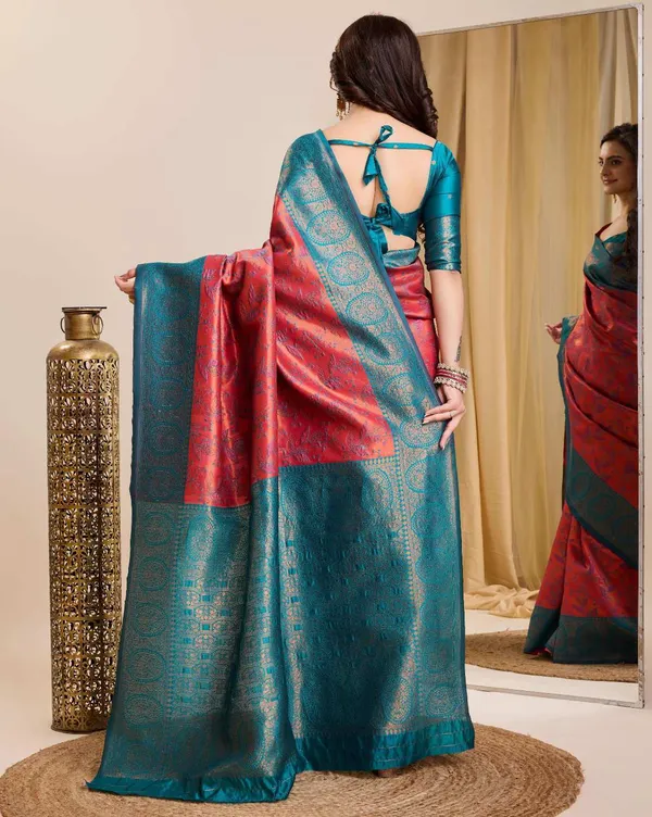 Women's_Banarasi_Silk_Saree_�_Soft_Weaving,_Stylish_Floral_Design,_Blouse_Included