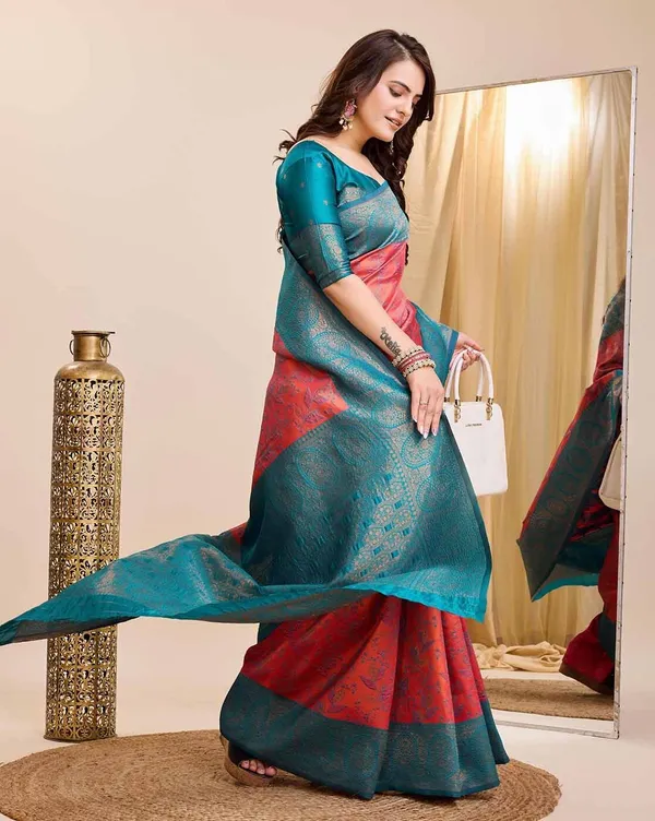 Women's_Banarasi_Silk_Saree_�_Soft_Weaving,_Stylish_Floral_Design,_Blouse_Included
