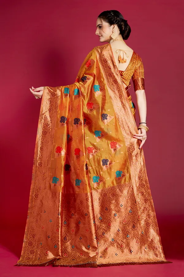 Orange_Organza_Saree_For_Women