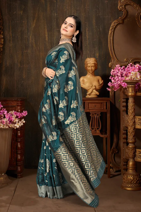 Green_Organza_Saree_For_Women