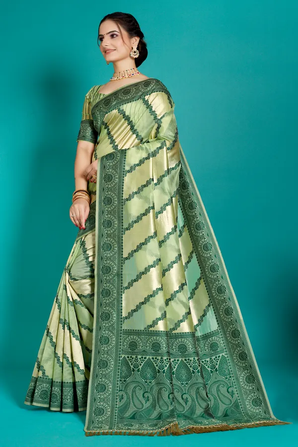 Organza_Saree_with_Blouse_Piece_|_Stylish_Saree_for_Women_Functions