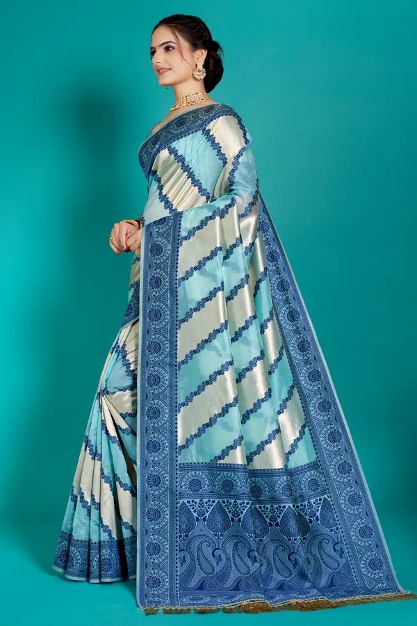 Organza_Saree_with_Blouse_Piece_|_Stylish_Saree_for_Women_Functions