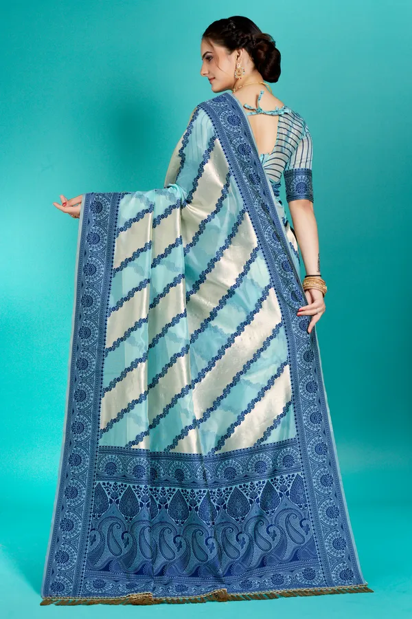 Organza_Saree_with_Blouse_Piece_|_Stylish_Saree_for_Women_Functions