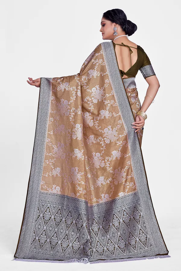 crystal_silk_Chickoo_Saree_For_Women