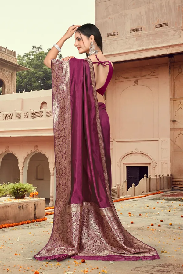 Women_Pure_Organza_Silk_Saree_|_Contrast_Silk_Border_&_Plain_Body_|_Zari_Woven_Party_Wear_with_Unstitched_Blouse
