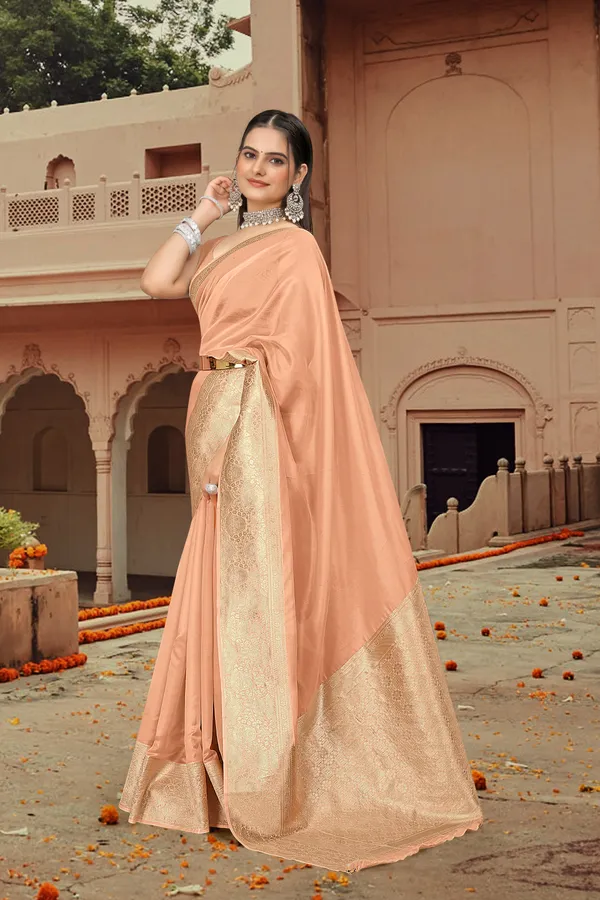 Women_Pure_Organza_Silk_Saree_|_Contrast_Silk_Border_&_Plain_Body_|_Zari_Woven_Party_Wear_with_Unstitched_Blouse