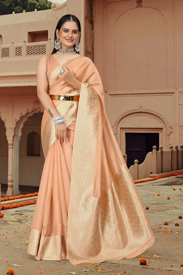 Women_Pure_Organza_Silk_Saree_|_Contrast_Silk_Border_&_Plain_Body_|_Zari_Woven_Party_Wear_with_Unstitched_Blouse