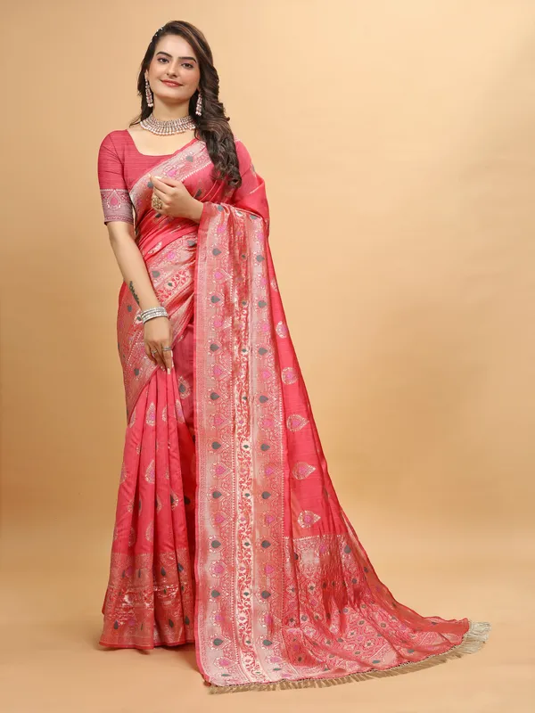 Premium_Cotton_Silk_Sarees_new_collection_for_wedding_Occasion_with_Crustal_Tone_Zari_work_in_a_Bright_and_Beautiful_color