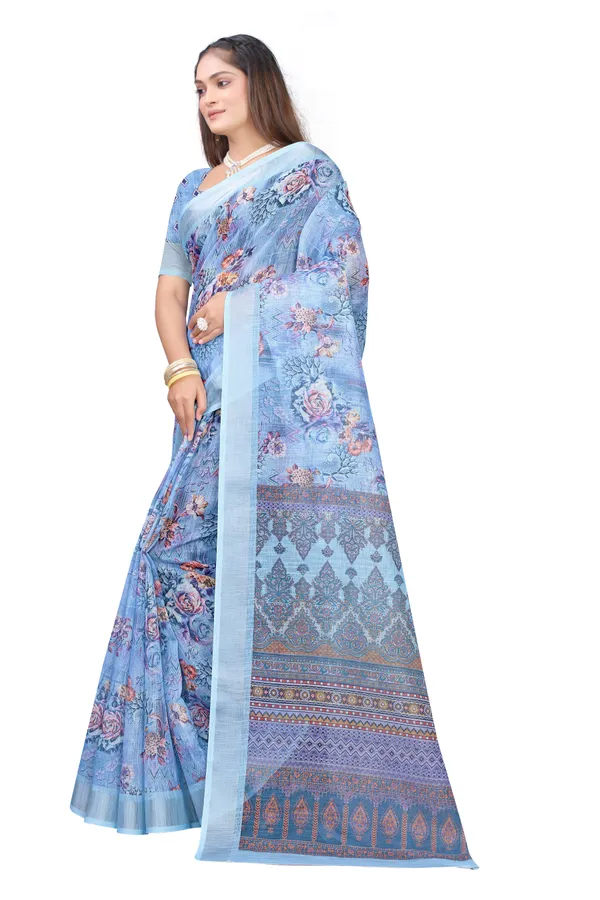 COTTON_LINEN_BLEND_LINING_DIGITAL_PRINTED_SAREE_WITH_UNSTITCHED_BLOUSE_PIECE