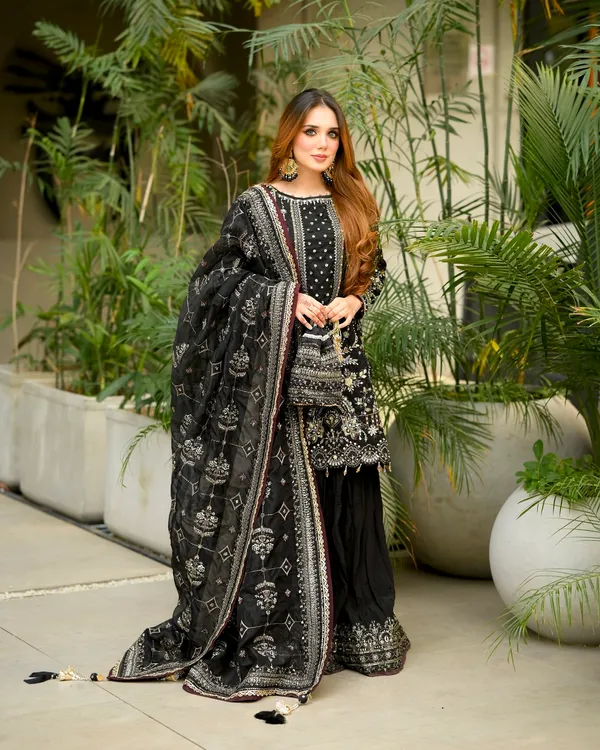 DESIGNER_PARTY_WEAR:_HEAVY_FAUX_GEORGETTE_TOP,_PLAZZO,_AND_DUPATTA_SET