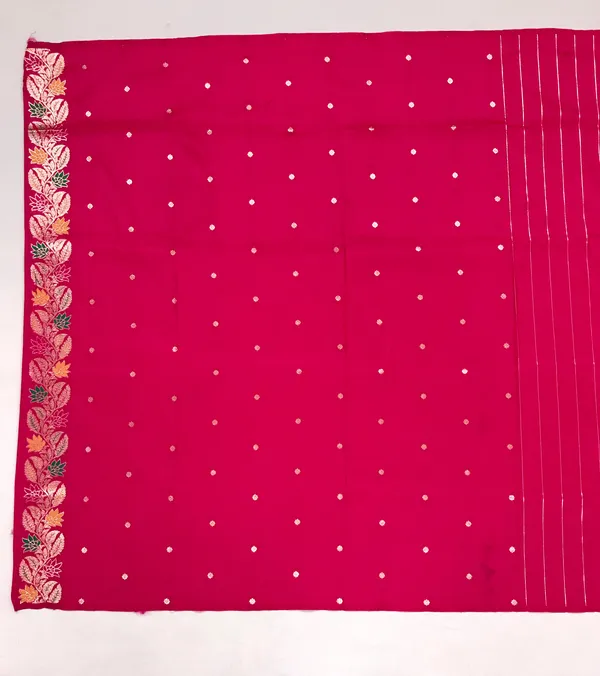 Strawberry_Red_Banarasi_Silk_Saree_With_Unstitched_Blouse_Piece_|_For_Women