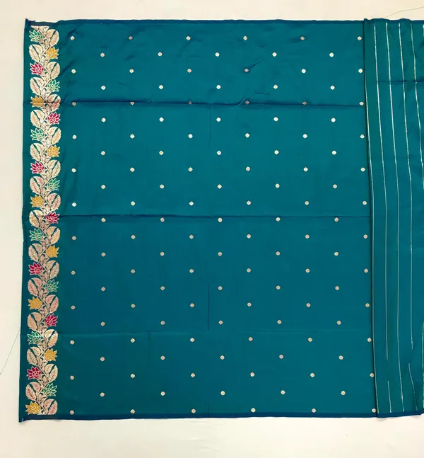 Blue_Banarasi_Silk_Saree_With_Unstitched_Blouse_Piece_|_For_Women