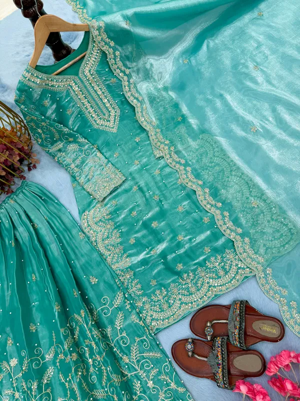 SEA_GREEN_PREMIUM_DESIGNER_READYMADE_TOP_PLAZZO_&_DUPATTA