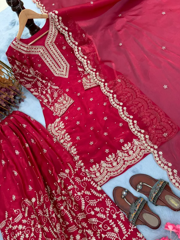 RED_PREMIUM_DESIGNER_READYMADE_TOP_PLAZZO_&_DUPATTA