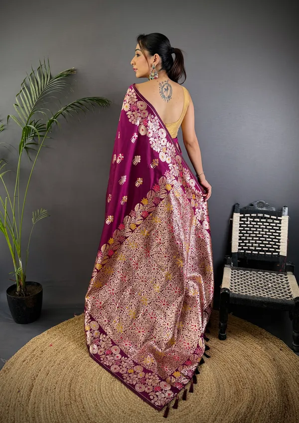 Purple_Falsa_Banarasi_Silk_Saree_With_Unstitched_Blouse_Piece_|_For_Women
