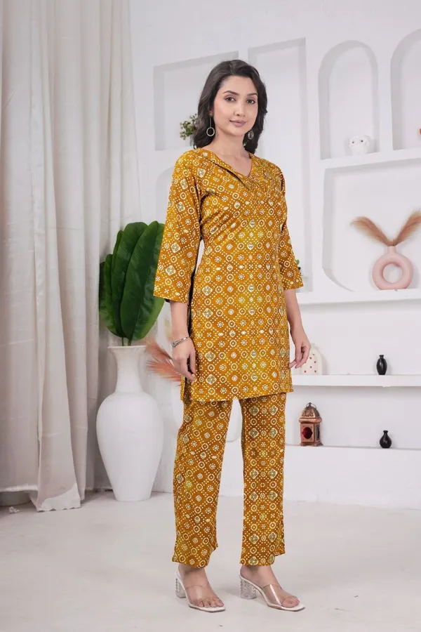 JAIPURI_BANDHNI_PATERN_PRINT_CORD_SET_KURTI_STYLE
