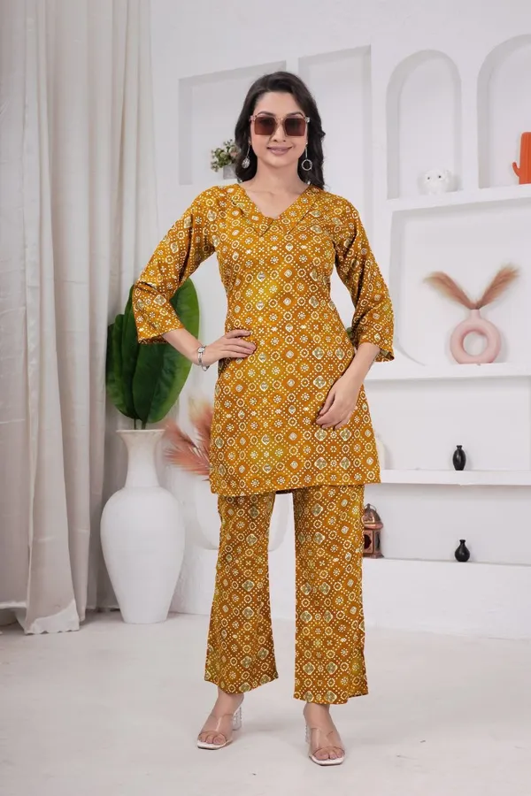 JAIPURI_BANDHNI_PATERN_PRINT_CORD_SET_KURTI_STYLE