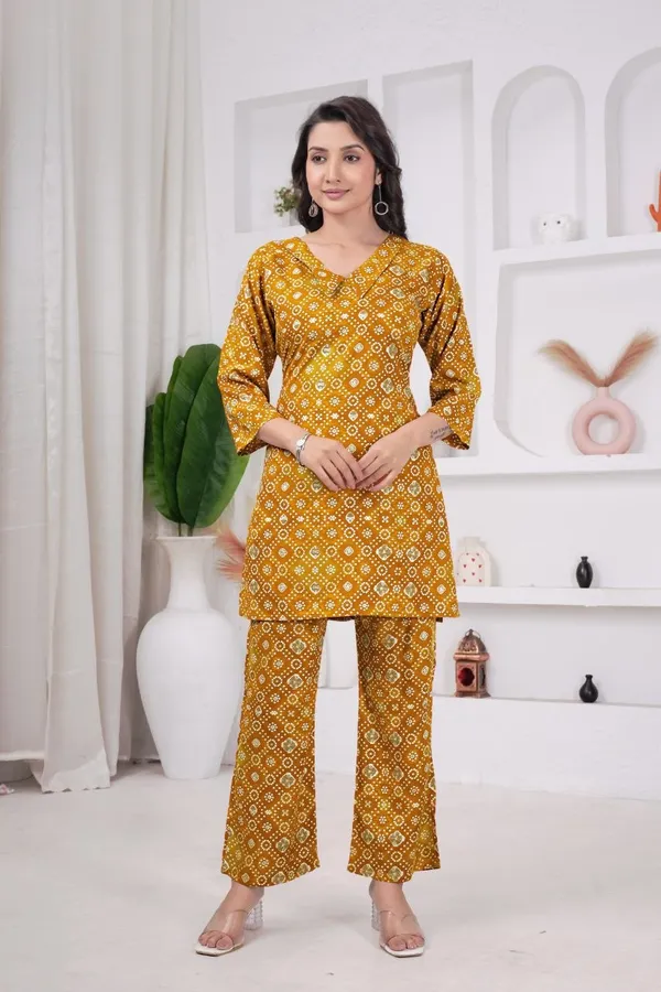 JAIPURI_BANDHNI_PATERN_PRINT_CORD_SET_KURTI_STYLE