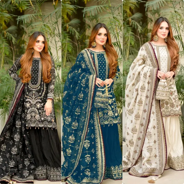 Off_White_Heavy_Embroidered_Kurti_with_Palazzo_&_Dupatta_Suit_Set_|_For_Women