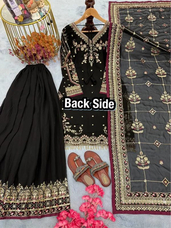 Off_White_Heavy_Embroidered_Kurti_with_Palazzo_&_Dupatta_Suit_Set_|_For_Women