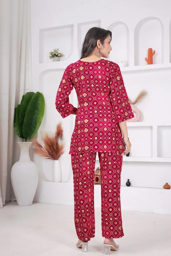 JAIPURI_BANDHNI_PATERN_PRINT_CORD_SET_KURTI_STYLE