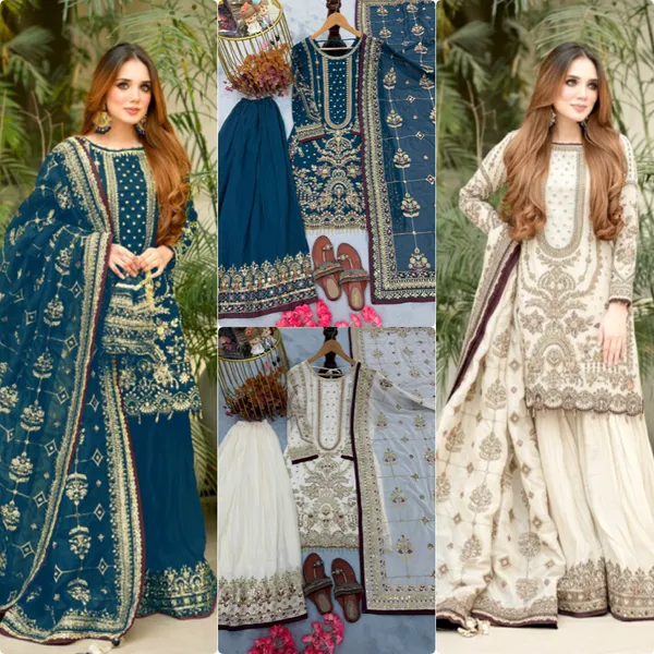 DESIGNER_PARTY_WEAR:_HEAVY_FAUX_GEORGETTE_TOP,_PLAZZO,_AND_DUPATTA_SET