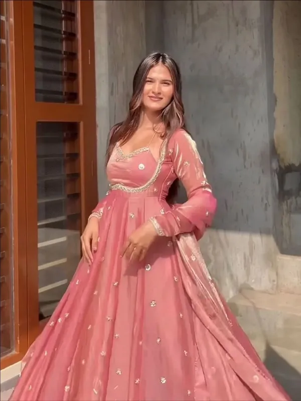 TRENDING_PINK_COLOUR_READYMADE_ANARKALI_SUIT_SET
