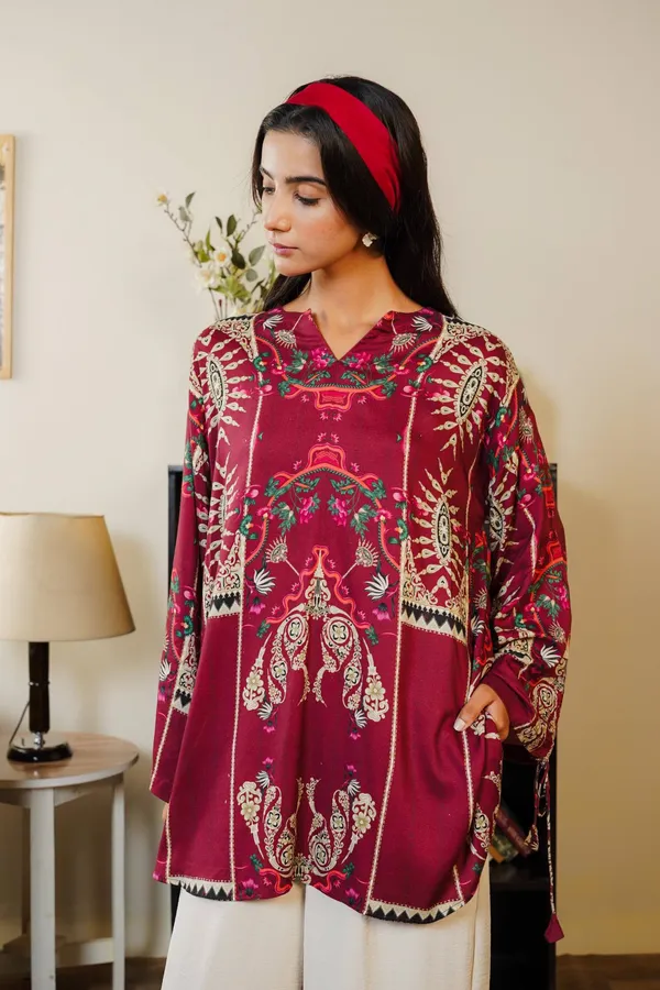 CHERY_RED_AJRAK_PRINT_CO-ORD_SET