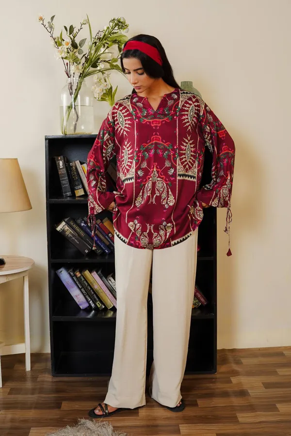 CHERY_RED_AJRAK_PRINT_CO-ORD_SET