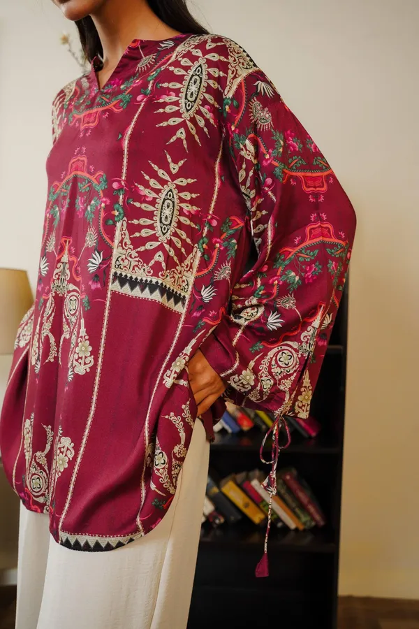 CHERY_RED_AJRAK_PRINT_CO-ORD_SET