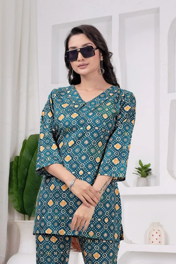 JAIPURI_BANDHNI_PATERN_PRINT_CORD_SET_KURTI_STYLE
