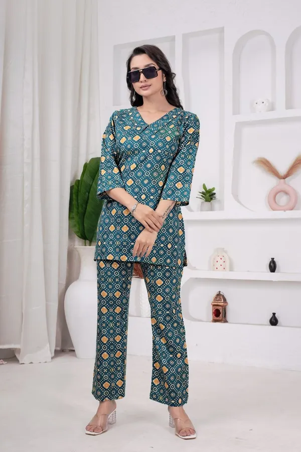 JAIPURI_BANDHNI_PATERN_PRINT_CORD_SET_KURTI_STYLE
