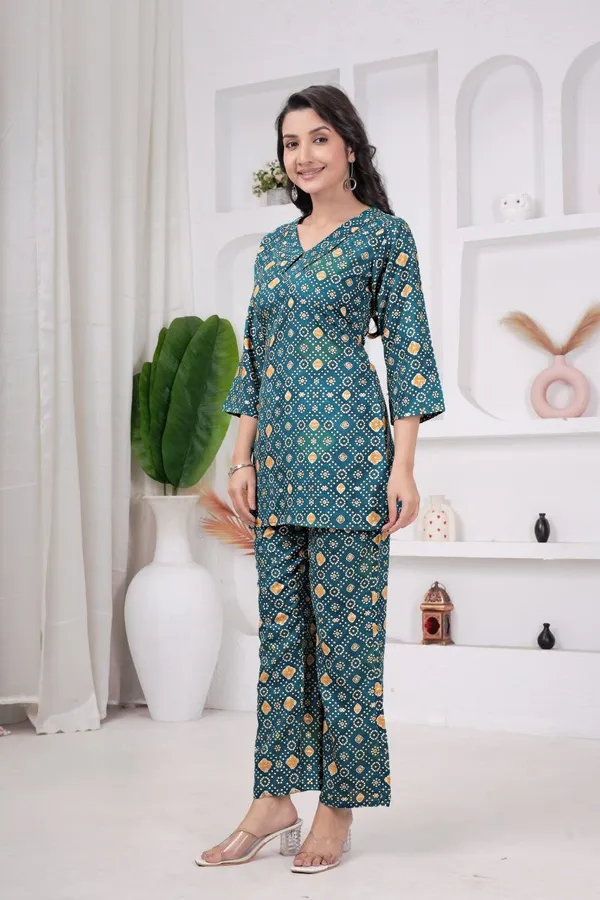 JAIPURI_BANDHNI_PATERN_PRINT_CORD_SET_KURTI_STYLE