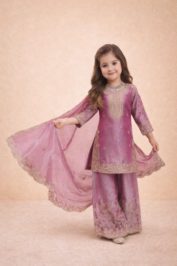 PINK_COLOUR_KIDS_WEAR_TOP_PALAZZO_AND_DUPATTA