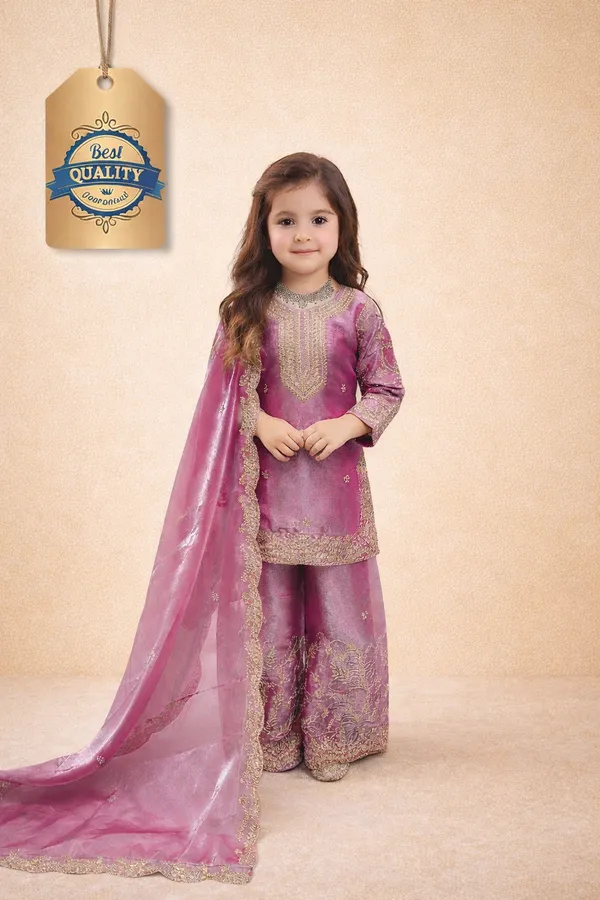 PINK_COLOUR_KIDS_WEAR_TOP_PALAZZO_AND_DUPATTA