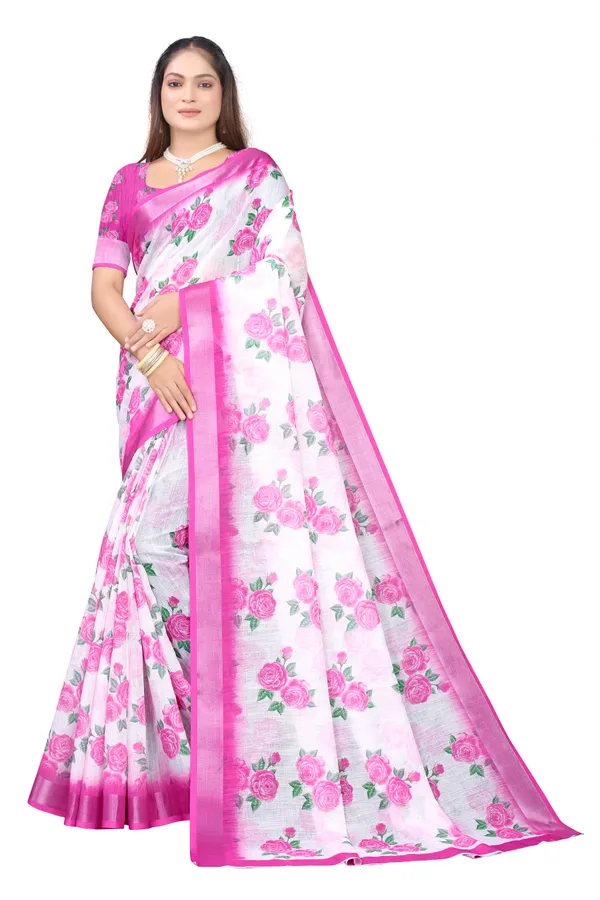 COTTON_LINEN_BLEND_LINING_DIGITAL_PRINTED_SAREE_WITH_UNSTITCHED_BLOUSE_PIECE