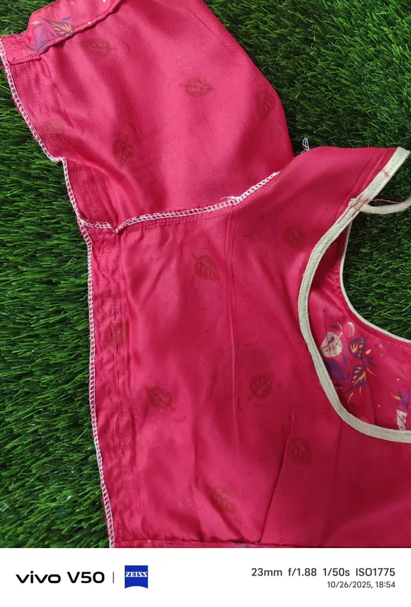 100%_silk_pink_colour_without_lining_blouse