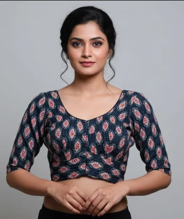 Multicolour_Pure_Cotton_Handwork_Blouse_For_Women