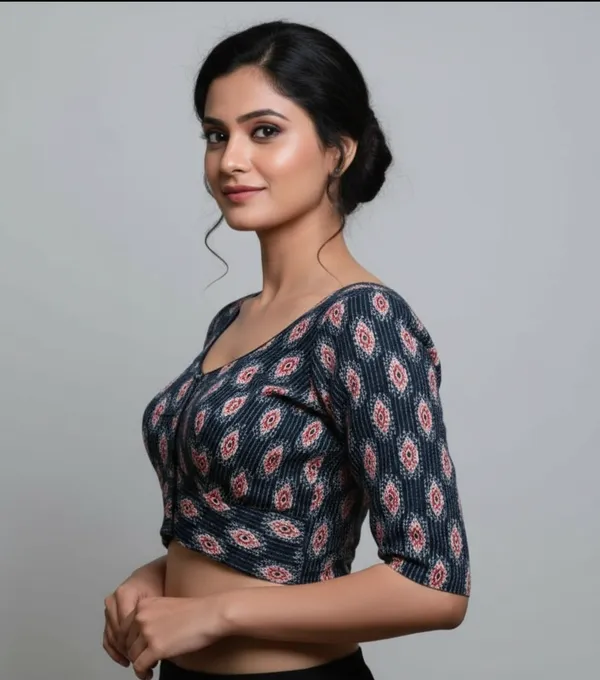 Multicolour_Pure_Cotton_Handwork_Blouse_For_Women