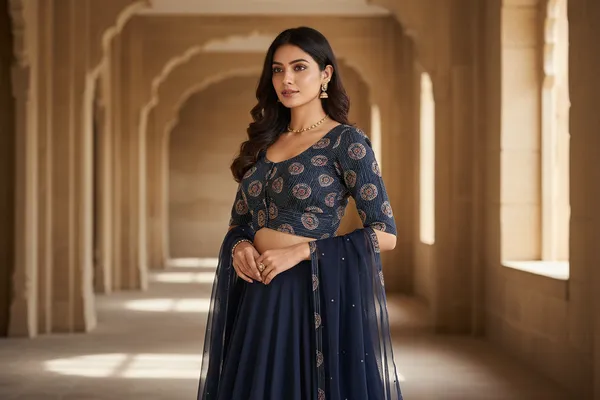 Navy_Blue_100%_Cotton_With_Lining_Blouse