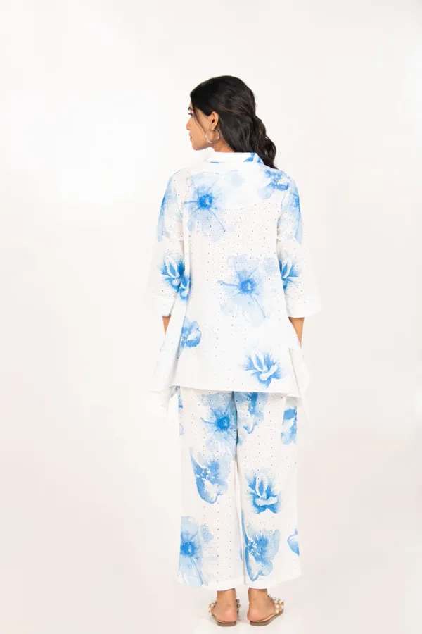 White_And_Blue_Pure_Cotton_Schiffli_Co-Ord_Set
