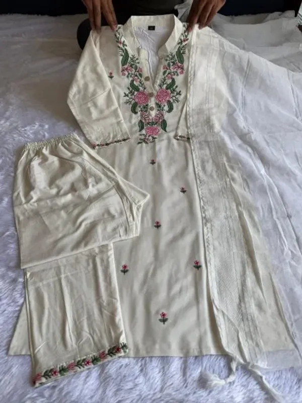 Premium_Khadi_Cotton_Embroidered_Kurti_Pant_Set_with_Zig_Zag_Border_Dupatta_for_Resellers_and_Retailers