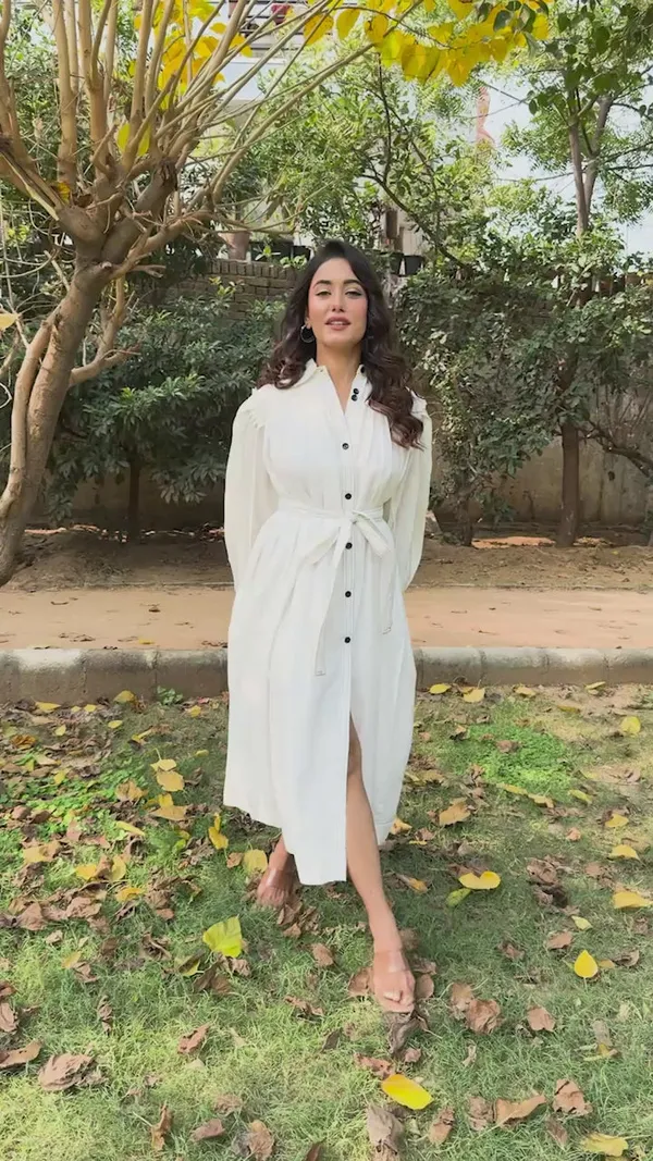 White_Button-Down_Midi_Dress_With_Belt