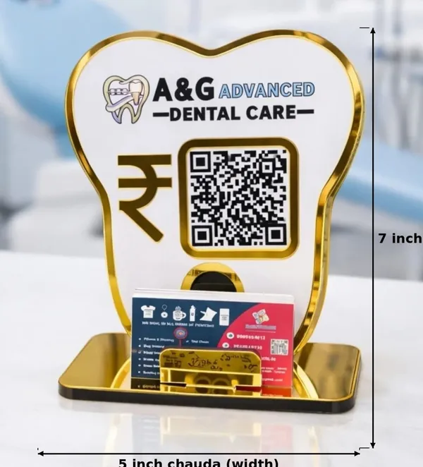 1_QR_NFC_Enabled_Tooth_Cutout_For_Dentists_Dental_Clinic_Dental_Care_Dental_Hospital_Scan_To_Pay_Standee_for_Dental_Clinic