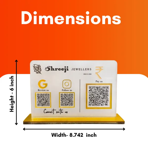 3_QR_NFC_Enabled_Frosted_Standee_for_Shops_Cafes_Clinics_&_Offices_For_Jewellers
