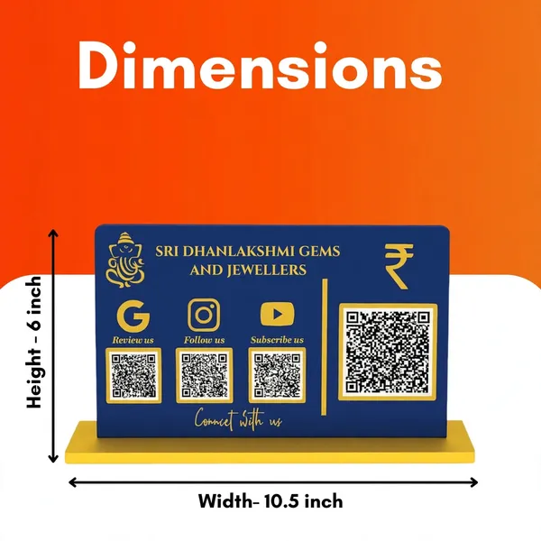 4_QR_NFC_Enabled_Horizontal_Blue_Colour_QR_Standee_with_Payment_QR_For_Jewellers.