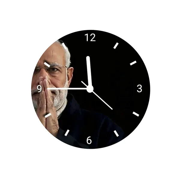 Multicolour_Modi_Ji_Round_Mdf_Wooden_Wall_Clock_Without_Glass_(28_Cm_X_28_Cm_X_1.5_Cm)