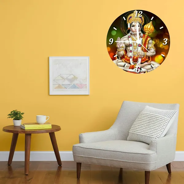 Multicolour_Hanuman_Ji_Round_Mdf_Wooden_Wall_Clock_Without_Glass_(28_Cm_X_28_Cm_X_1.5_Cm)