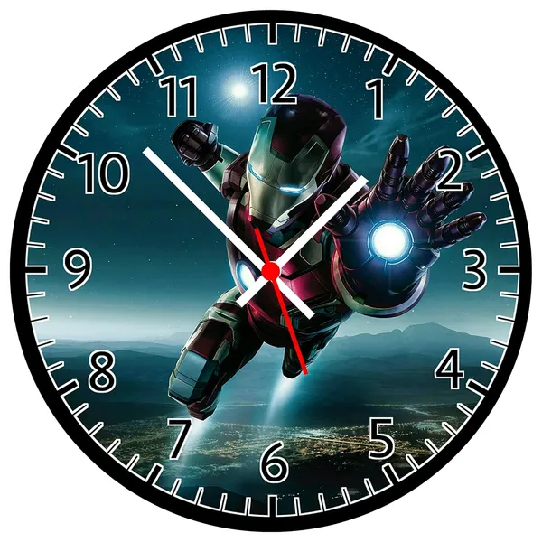 Multicolour_Ironman_Round_Mdf_Wooden_Wall_Clock_Without_Glass_(Multicolour,_28_X_28_X_1.5_Cm)